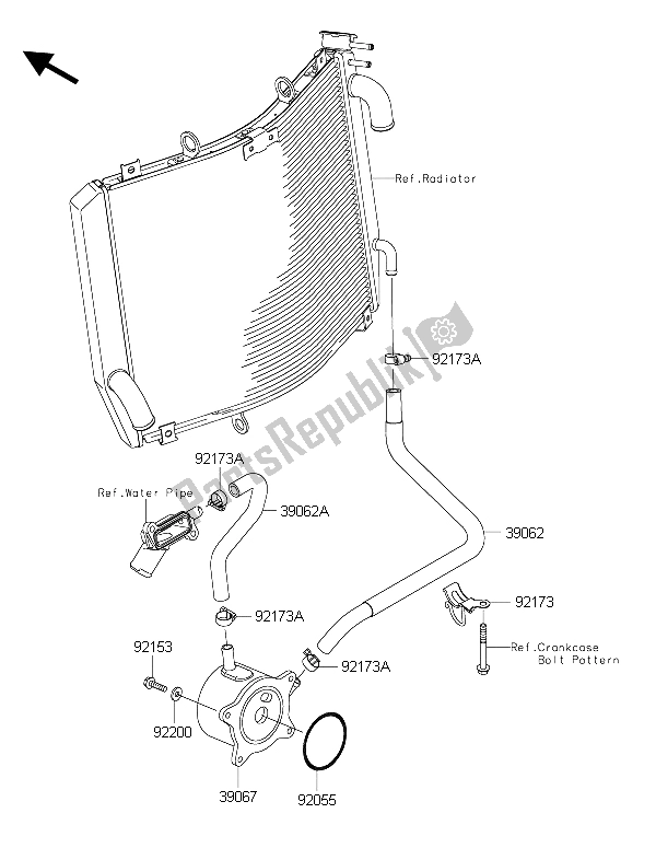 Tutte le parti per il Radiatore Dell'olio del Kawasaki ZZR 1400 ABS 2015
