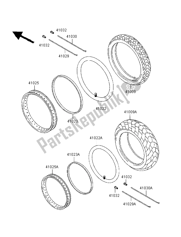 Alle onderdelen voor de Banden van de Kawasaki Eliminator 125 1998