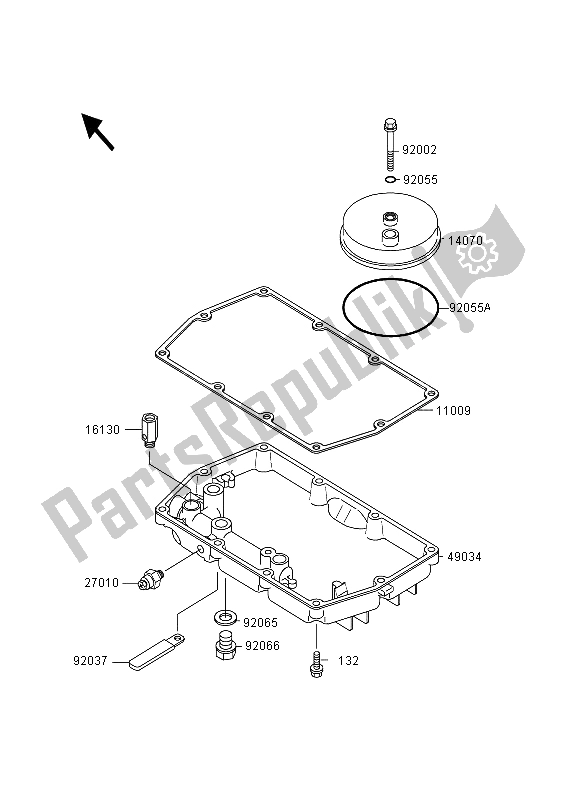 Tutte le parti per il Coperchio Sfiato E Coppa Dell'olio del Kawasaki GPZ 500S 1995