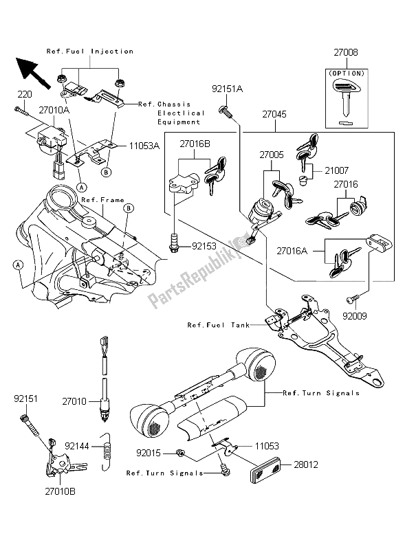 All parts for the Ignition Switch of the Kawasaki VN 1600 Classic 2004