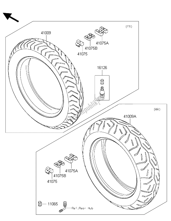 All parts for the Tires of the Kawasaki Vulcan 1700 Nomad ABS 2015