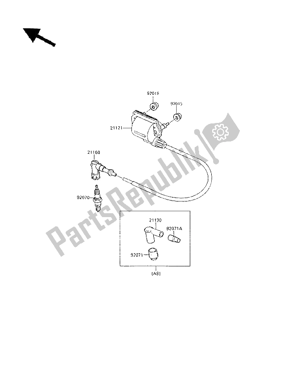 All parts for the Ignition System of the Kawasaki KE 100 1987