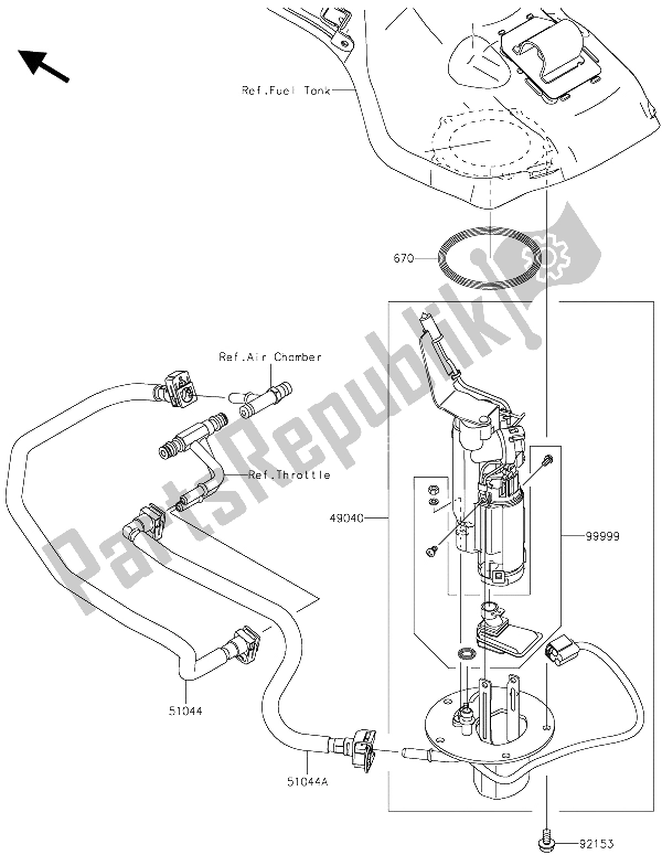 Todas las partes para Bomba De Combustible de Kawasaki Ninja H2R 1000 2015