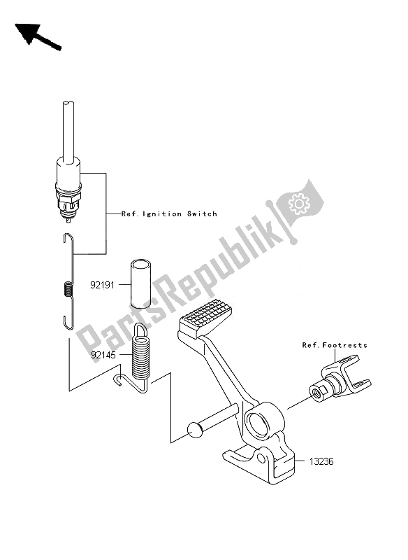 Toutes les pièces pour le Pédale De Frein du Kawasaki Z 750 2007