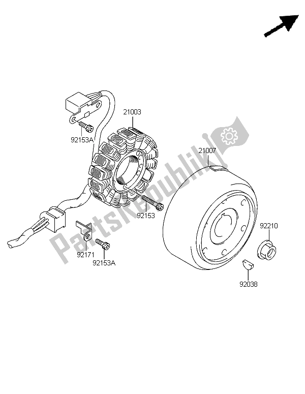 All parts for the Generator of the Kawasaki KFX 400 2006