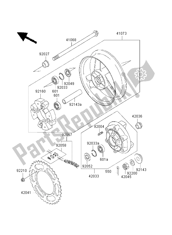 Wszystkie części do Piasta Tylna Kawasaki ZZR 600 2003