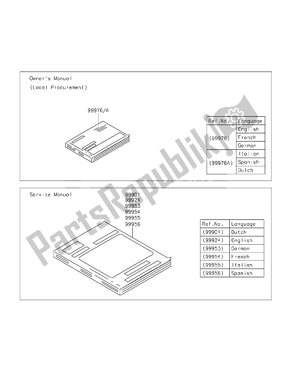 All parts for the Manual of the Kawasaki Ninja ZX 10R ABS 1000 2016