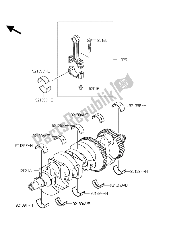 Todas las partes para Cigüeñal de Kawasaki Z 1000 2012