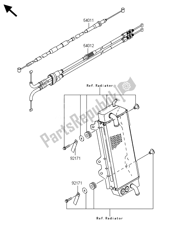 All parts for the Cables of the Kawasaki KX 250F 2014