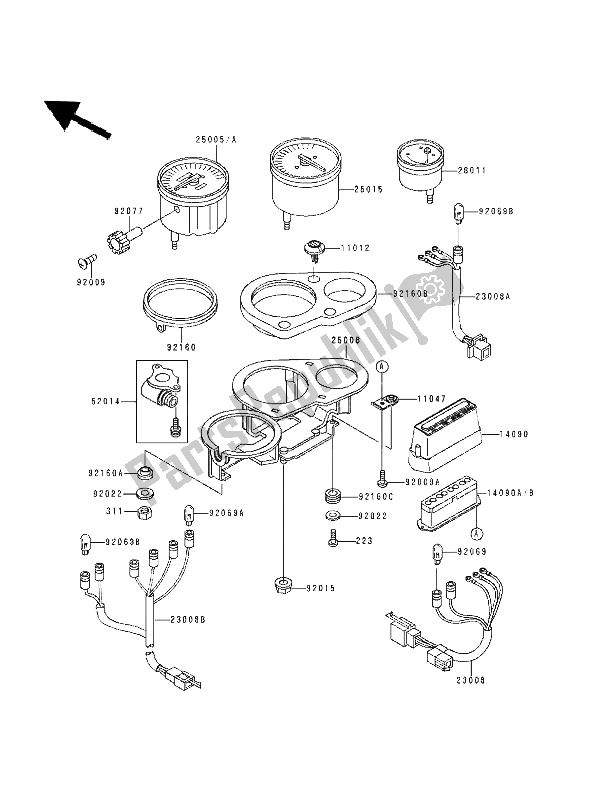 All parts for the Meter(s) of the Kawasaki ZXR 400 1994