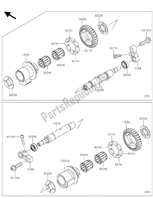 Alle onderdelen voor de Balancer van de Kawasaki Ninja H2R 1000 2015