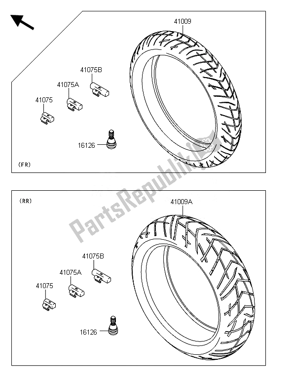 Tutte le parti per il Pneumatici del Kawasaki Versys 1000 2014