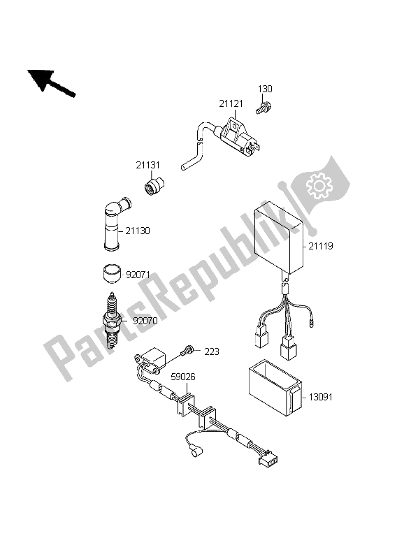 Tutte le parti per il Sistema Di Accensione del Kawasaki KLR 650 1999