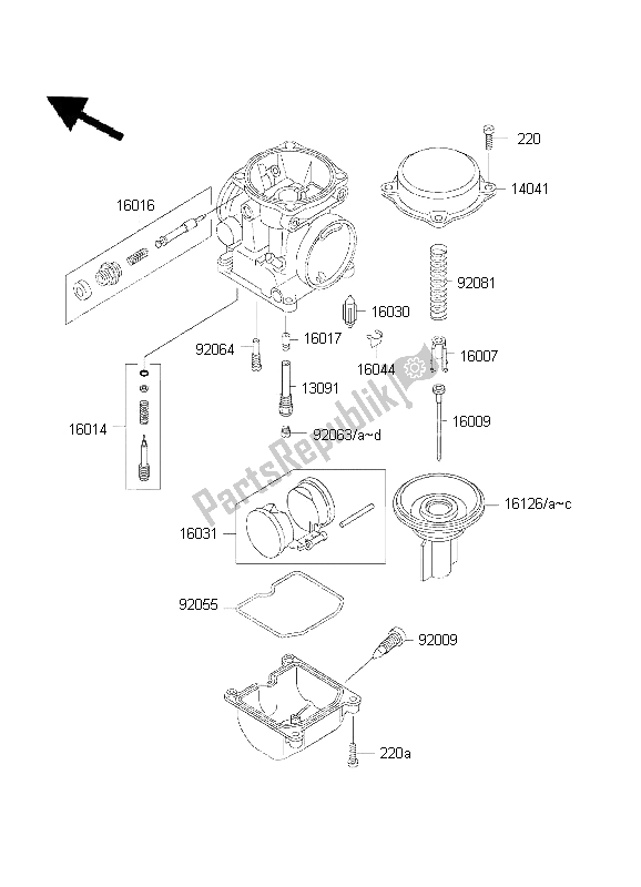 Tutte le parti per il Parti Del Carburatore del Kawasaki EN 500 2001