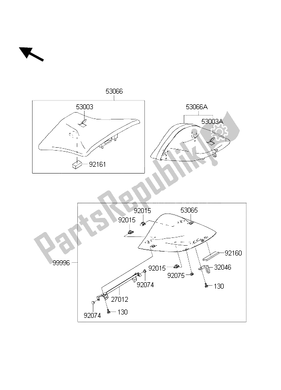 Tutte le parti per il Posto A Sedere del Kawasaki Ninja ZX 6 RR 600 2004