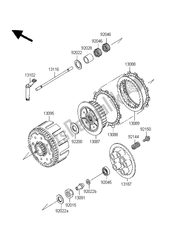 Tutte le parti per il Frizione del Kawasaki KX 250 1999