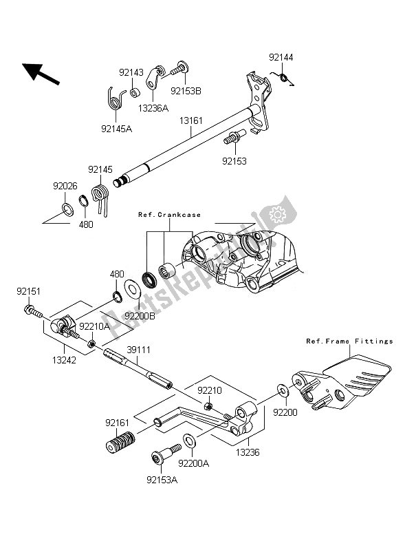 All parts for the Gear Change Mechanism of the Kawasaki 1400 GTR ABS 2011