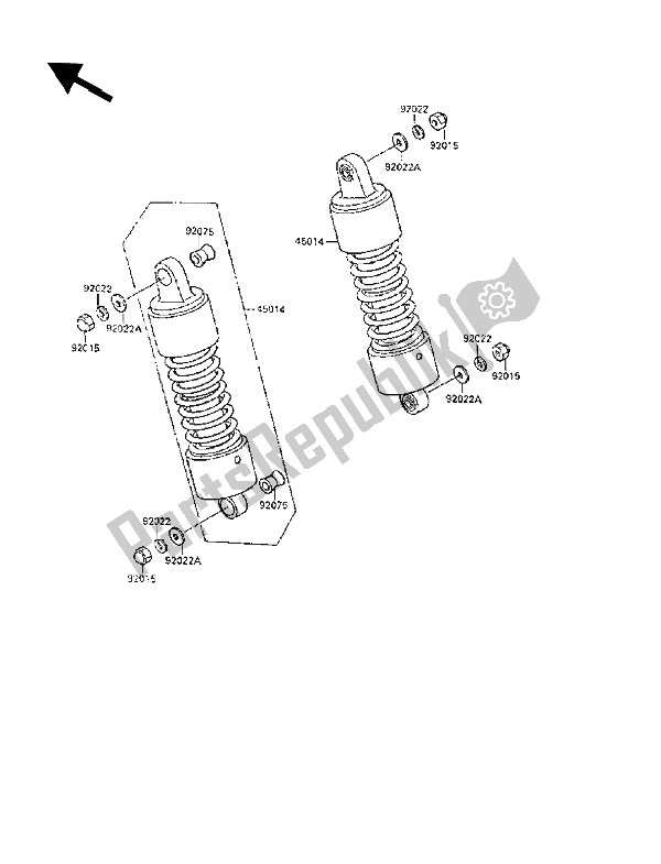 Toutes les pièces pour le Suspension Et Amortisseur du Kawasaki VN 1500 SE 1990