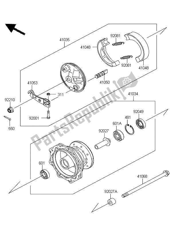 Todas las partes para Buje Delantero de Kawasaki KLX 110 2012