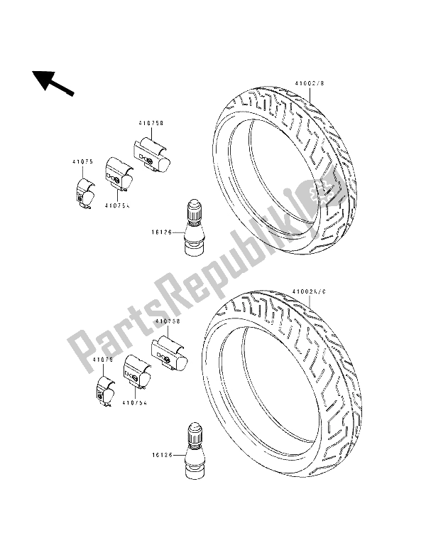 All parts for the Tires of the Kawasaki ZXR 750 1993