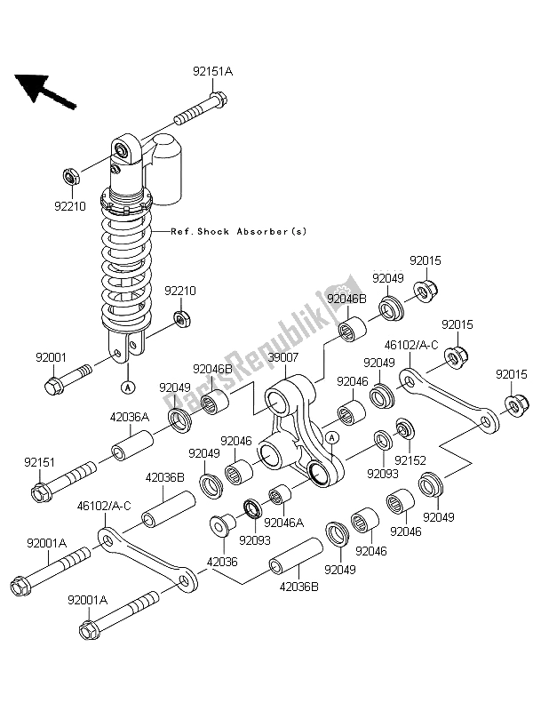 All parts for the Suspension of the Kawasaki KX 65 2011