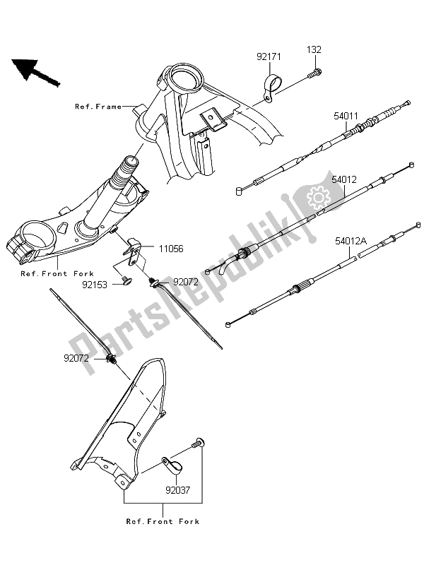 Alle onderdelen voor de Kabels van de Kawasaki D Tracker 125 2012