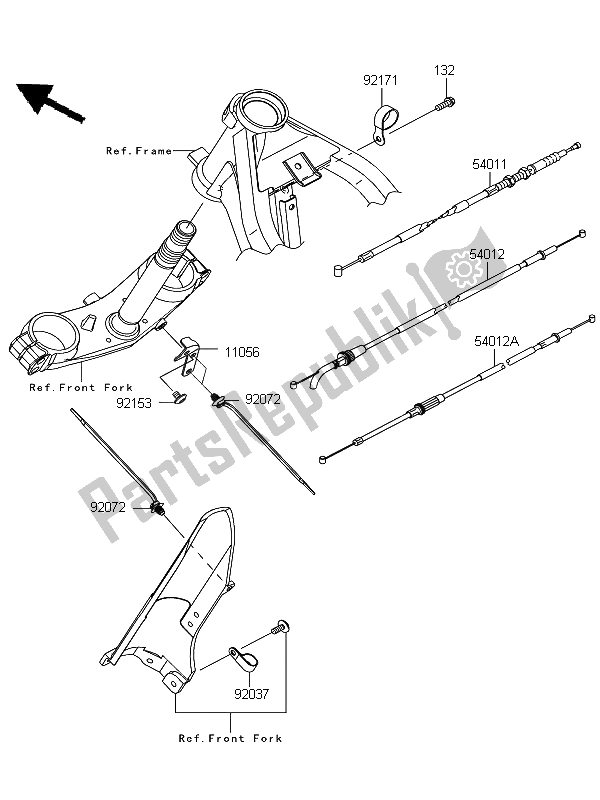 Tutte le parti per il Cavi del Kawasaki D Tracker 125 2012