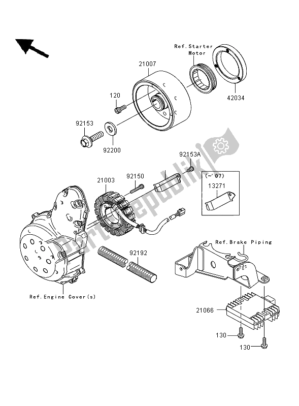 Alle onderdelen voor de Generator van de Kawasaki ER 6F ABS 650 2006