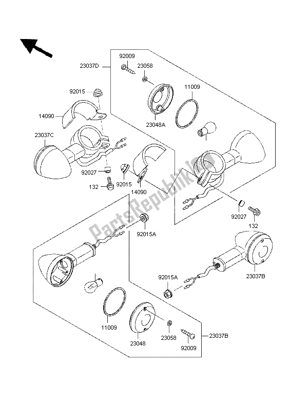Tutte le parti per il Indicatori Di Direzione del Kawasaki VN 800 1997