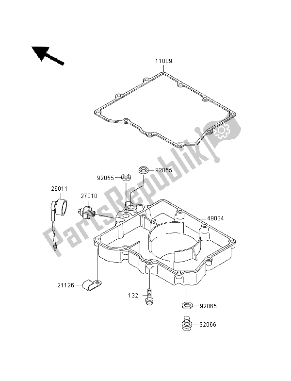 All parts for the Oil Pan of the Kawasaki ZXR 400 1997