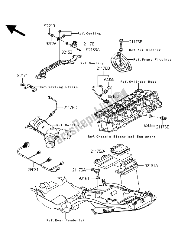 Tutte le parti per il Iniezione Di Carburante del Kawasaki ZZR 1400 ABS 2009