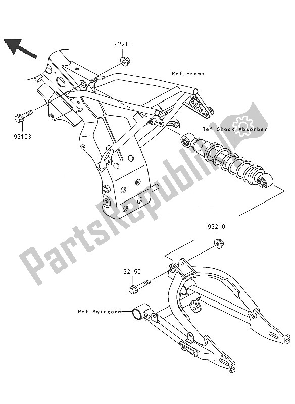 All parts for the Suspension of the Kawasaki KLX 110 2005