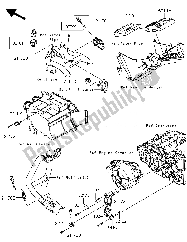 Alle onderdelen voor de Brandstof Injectie van de Kawasaki Ninja 300 ABS 2014