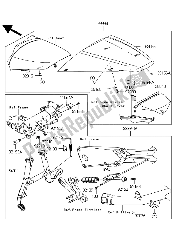 Tutte le parti per il Parti Opzionali del Kawasaki ZZR 1400 ABS 2011