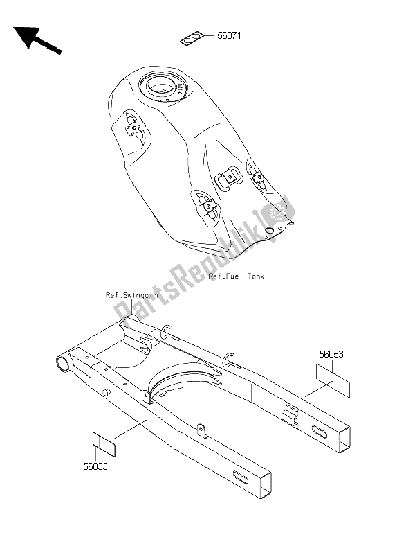 Todas las partes para Etiquetas de Kawasaki KLX 125 2015