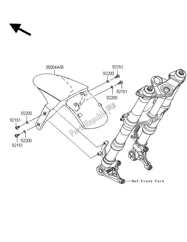 Todas las partes para Guardabarros Delantero de Kawasaki Z 1000 SX 2012