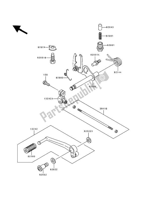 Tutte le parti per il Meccanismo Di Cambio Marcia del Kawasaki Zephyr 550 1993