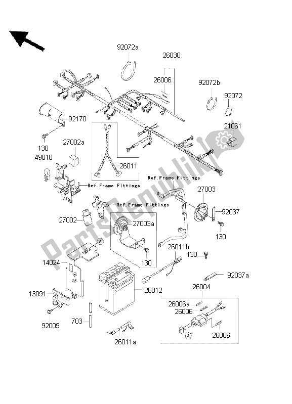 All parts for the Chassis Electrical Equipment of the Kawasaki KLR 650 2001