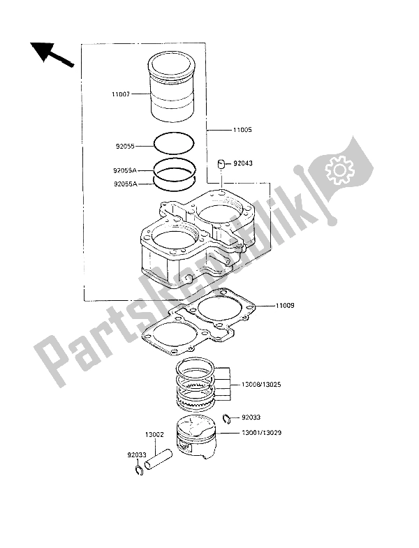 Toutes les pièces pour le Cylindre Et Piston (s) du Kawasaki LTD 450 1985