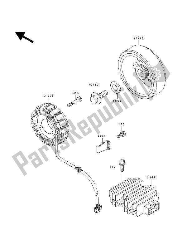 Todas las partes para Generador de Kawasaki ZXR 400 1990