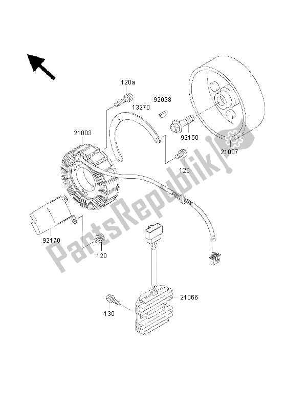 Todas las partes para Generador de Kawasaki VN 800 Classic 2000