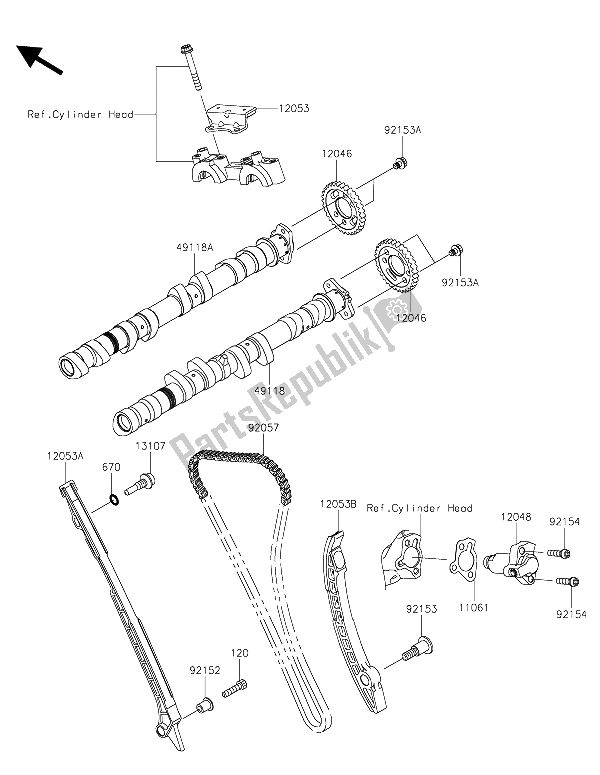 Wszystkie części do Wa? Ek (y) Rozrz? Du I Napinacz Kawasaki Ninja H2R 1000 2015