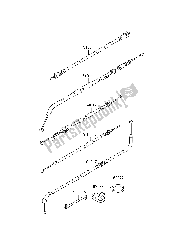 All parts for the Cables of the Kawasaki ER 500 1999