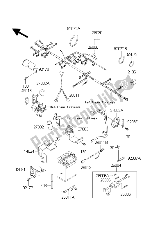 All parts for the Chassis Electrical Equipment of the Kawasaki KLR 650C 2004