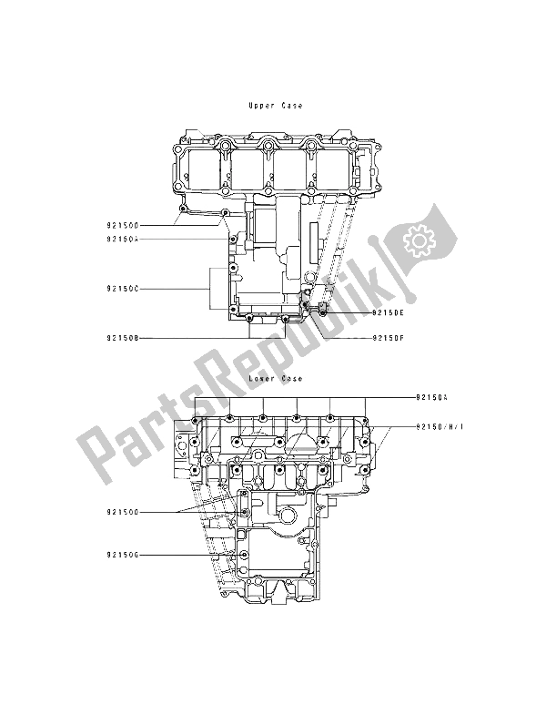 Todas las partes para Patrón De Perno Del Cárter de Kawasaki ZXR 750 1993