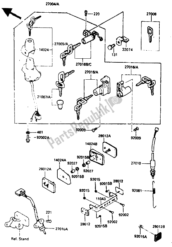 Tutte le parti per il Interruttore Di Accensione del Kawasaki GPZ 600 1985