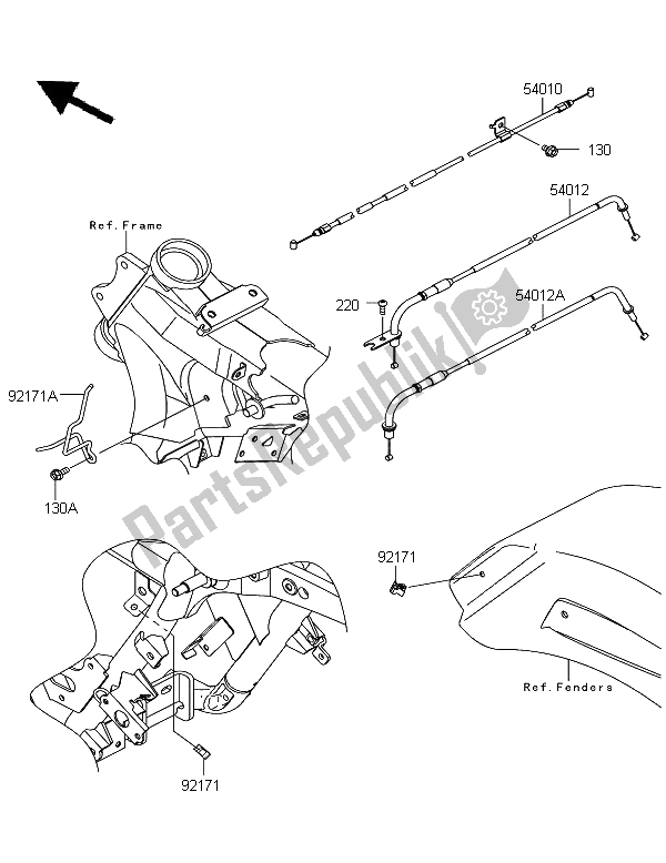 All parts for the Cables of the Kawasaki VN 1700 Voyager Custom ABS 2012