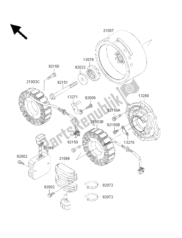 Tutte le parti per il Generatore del Kawasaki VN 1500 Classic FI 2002