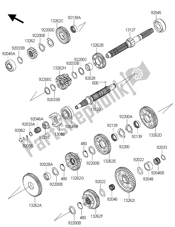 Alle onderdelen voor de Overdragen van de Kawasaki 1400 GTR ABS 2015