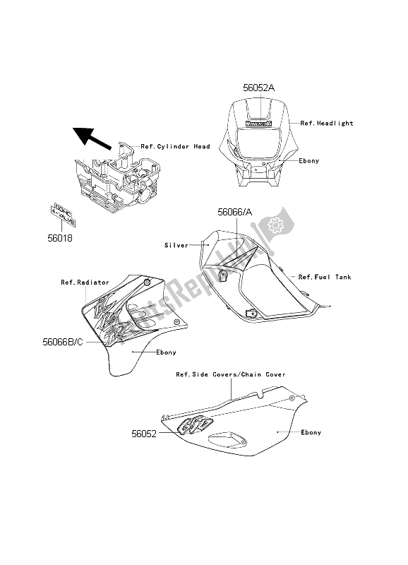All parts for the Decals of the Kawasaki KLR 650C 2003